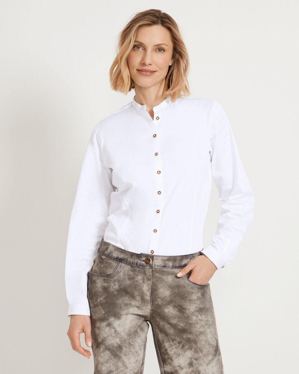 Luis Steindl Stand-up collar blouse (White)