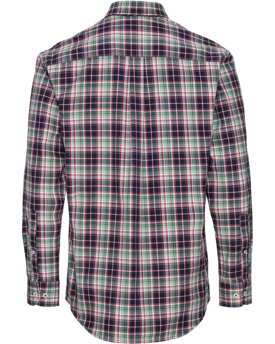Highmoor Set: V-neck sweater & checked shirt (Marine)
