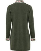 Reitmayer Long cardigan with jacquard pattern (Olive)