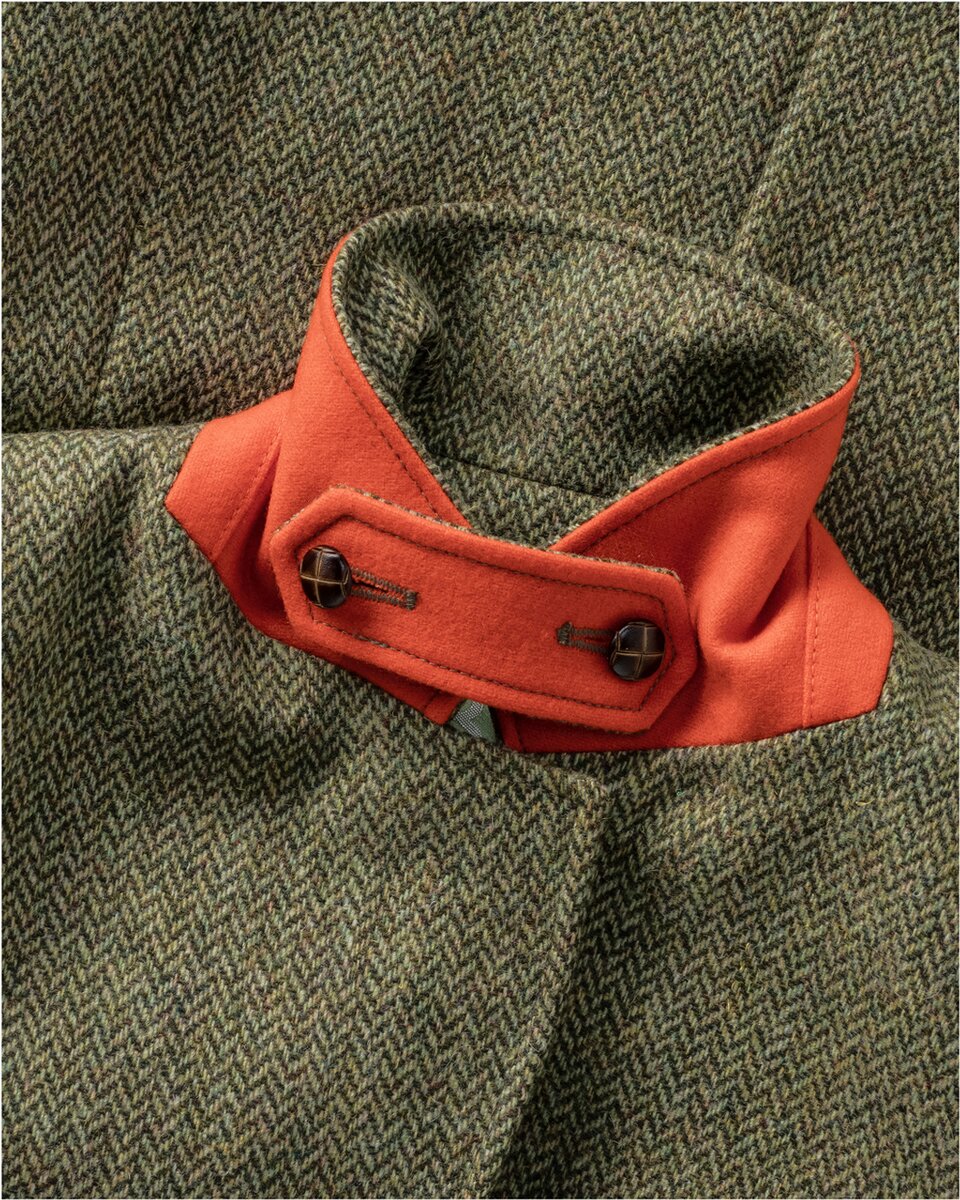Highmoor Herringbone tweed blazer (Green/Orange)