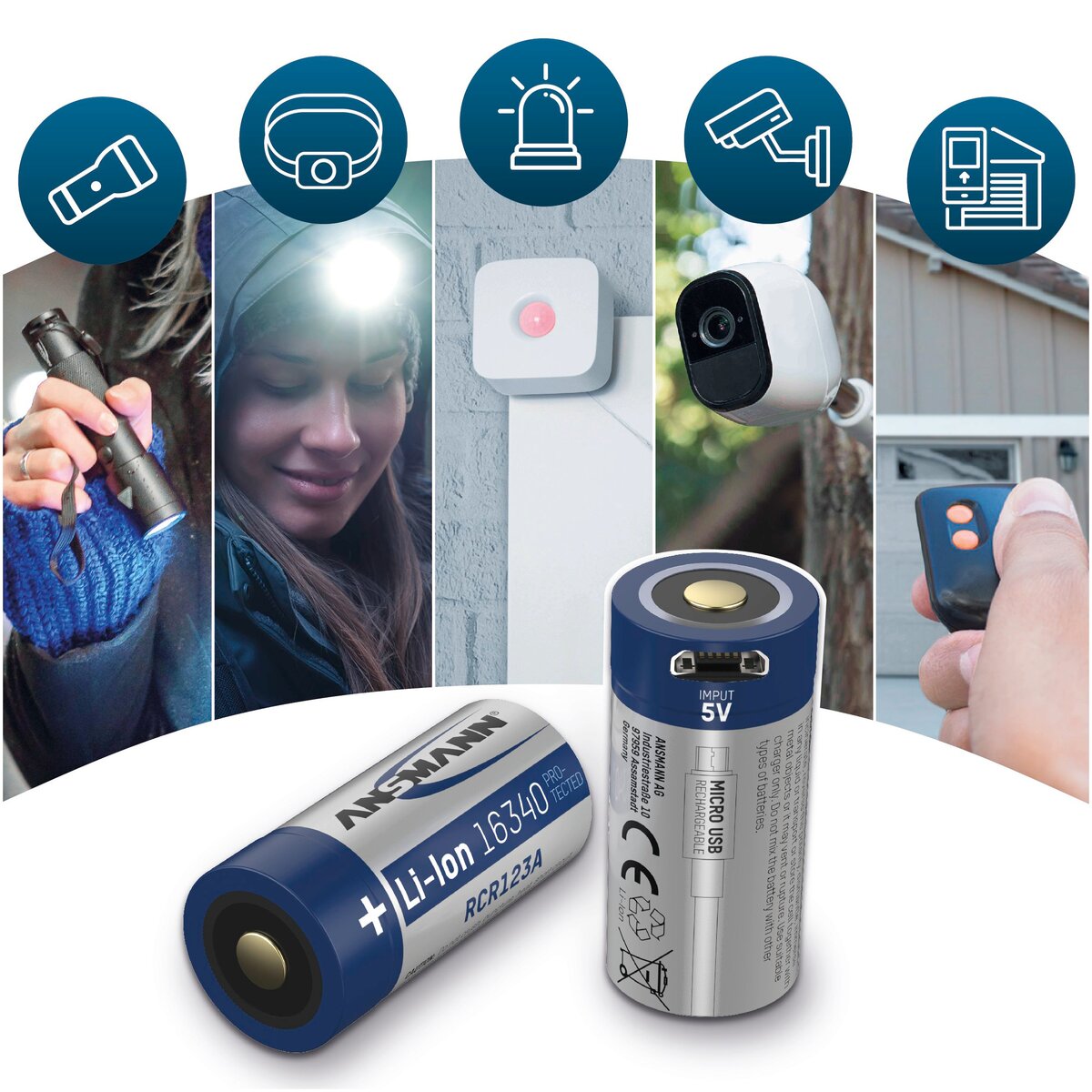 Ansmann Battery Li-Ion 16340 850 mAh micro USB