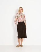 Highmoor Blouse with rose print (Cream/Pink)