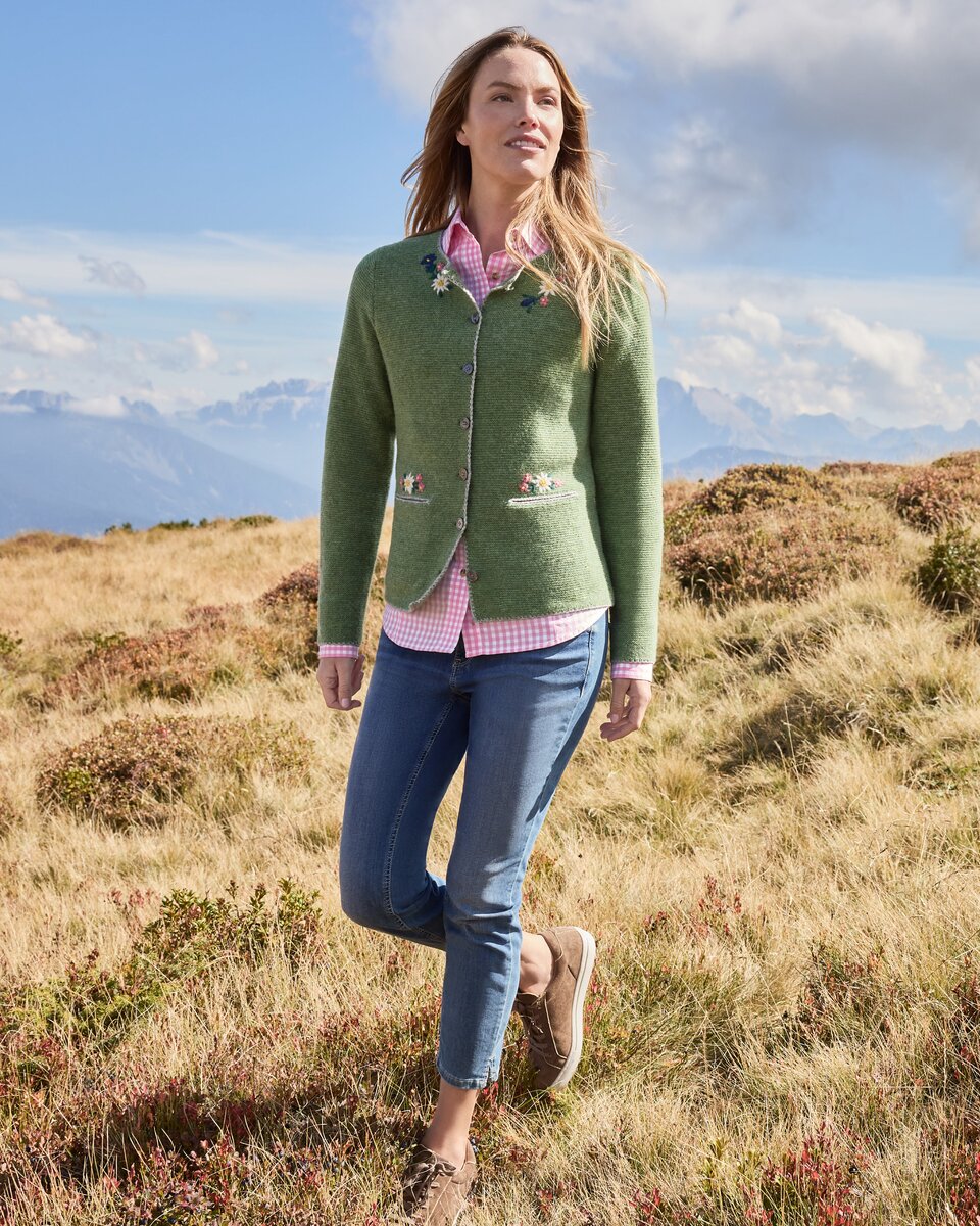 Luis Steindl Left-left cardigan with floral embroidery (Green)