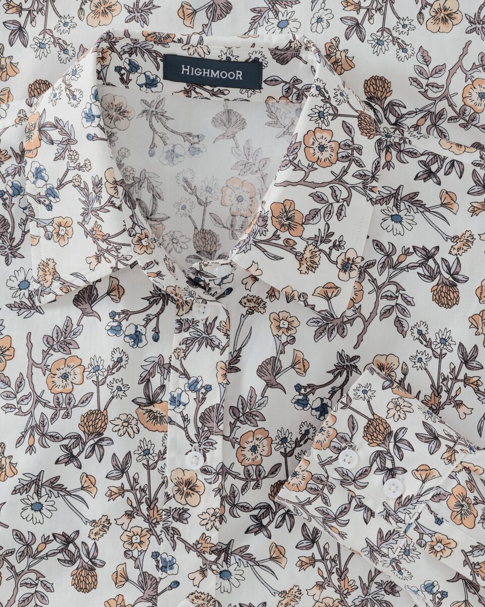 Highmoor Floral print blouse (White/brown/blue)