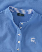 Luis Steindl Piqué shirt with gingham check details (Light Blue)