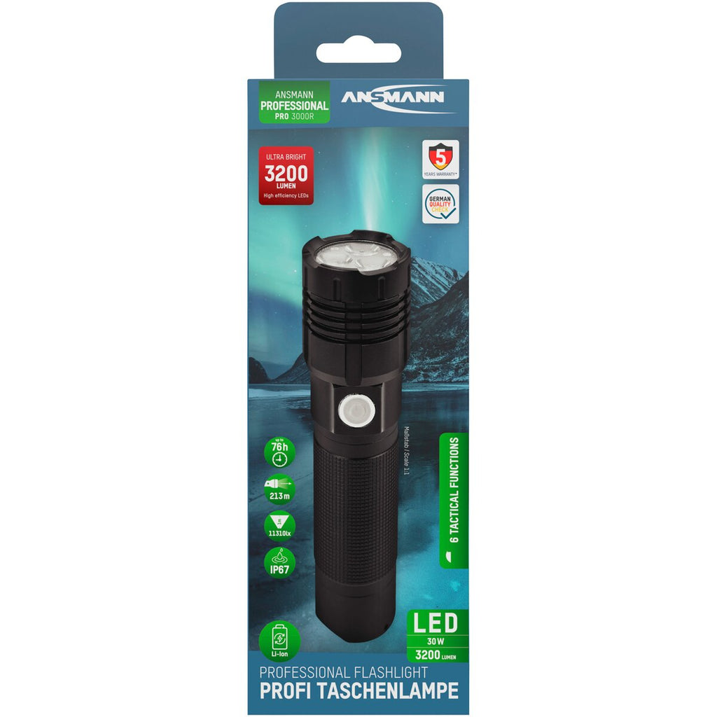 Ansmann Flashlight PRO3000R – rechargeable