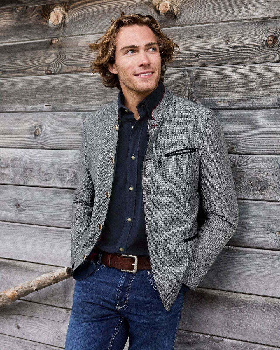 Reitmayer Jacket with embroidery (Grey/Blue)