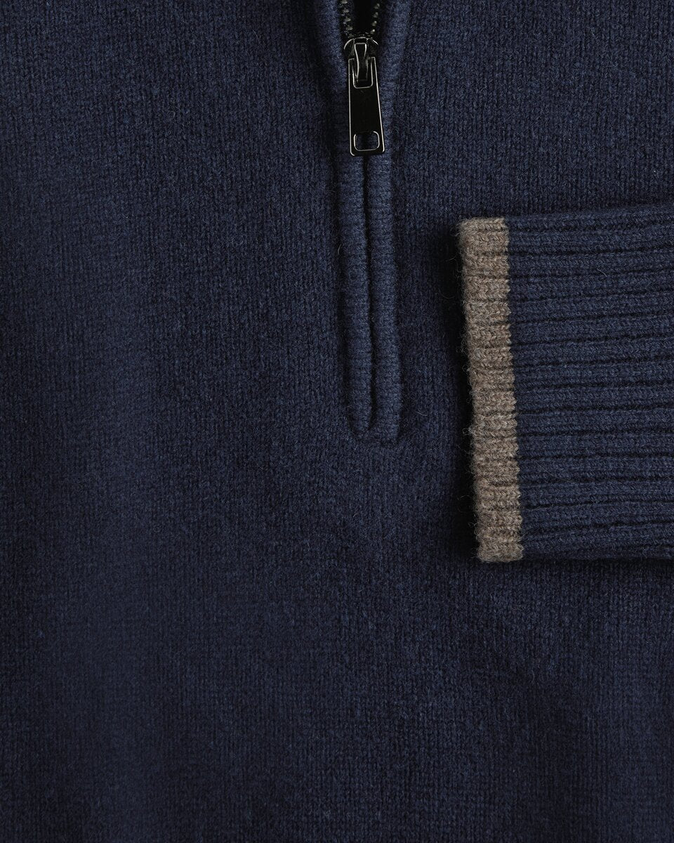 Highmoor Troyer with collar contrast (Dark blue)