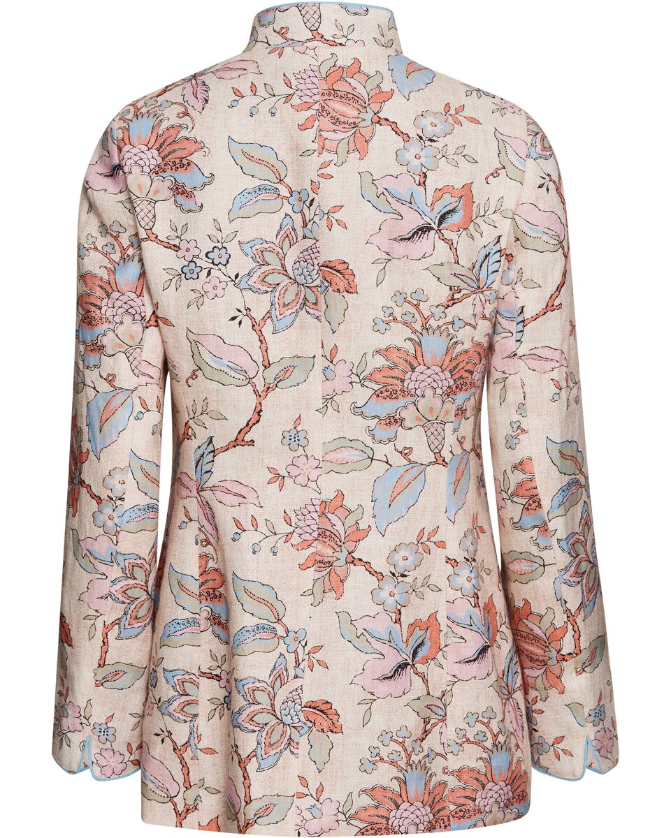 Highmoor Linen jacket with floral print (Beige/colorful)