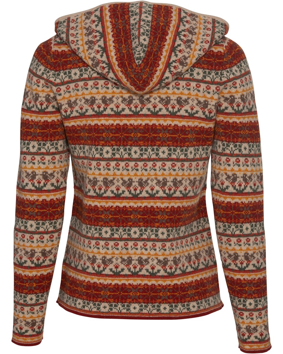 Luis Steindl Jacquard hooded cardigan (Sand/autumn colors)