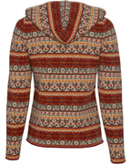 Luis Steindl Jacquard hooded cardigan (Sand/autumn colors)