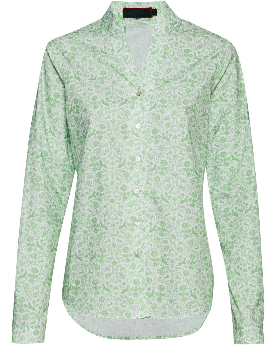 Reitmayer Poplin blouse with print (White/Green)