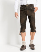 Luis Steindl Knee-length leather trousers (Brown)