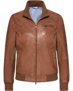 Brigitte von Schönfels Nappa leather jacket (Cognac)