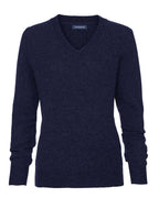 Highmoor V-neck sweater made of lambswool (Marine)