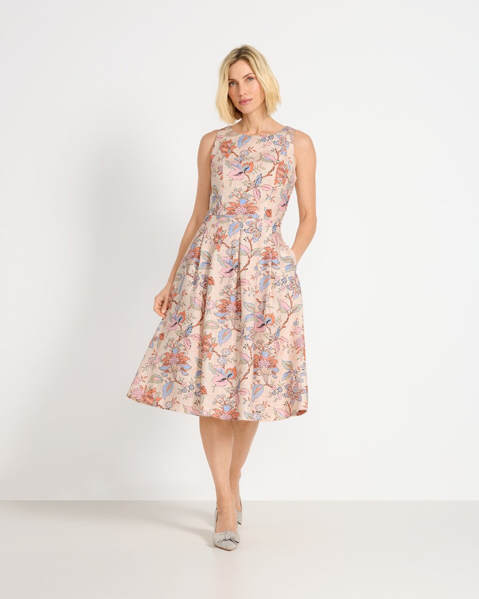 Highmoor Linen dress (Beige/colorful)