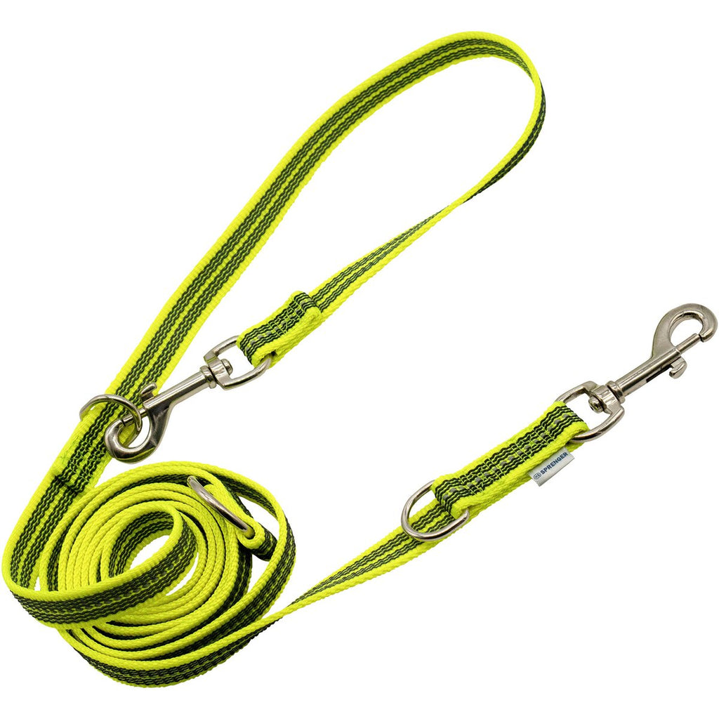 Sprenger Rubberized leash – 3-way adjustable (Signal yellow)