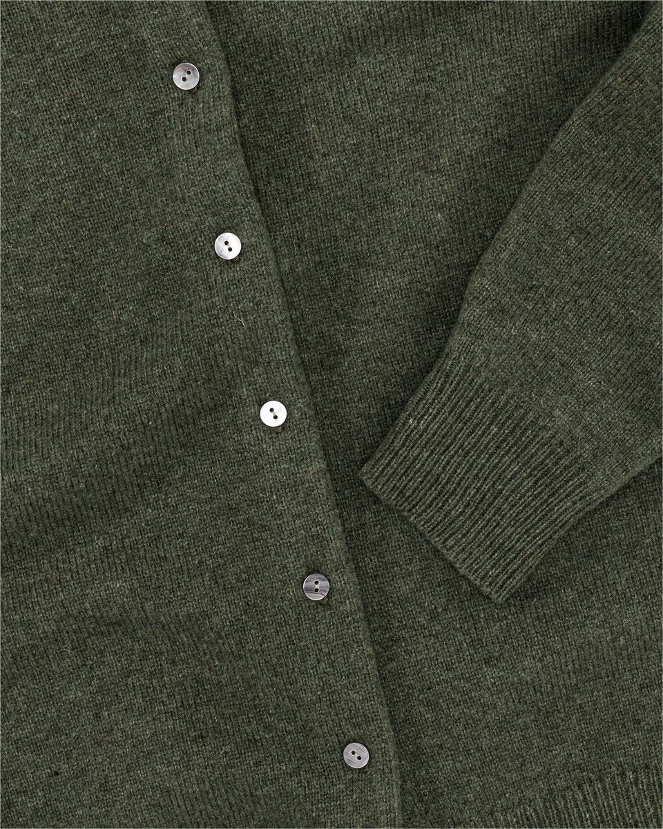 Highmoor Lambswool cardigan (Moss)