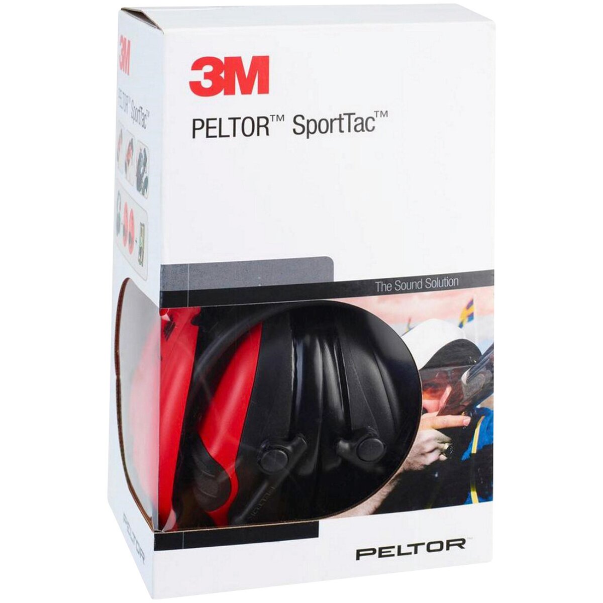 3M Peltor SportTac active hearing protection (Red Black)