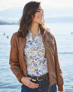 Brigitte von Schönfels Nappa leather jacket (Cognac)