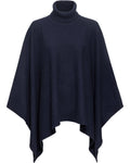 Highmoor Knitted poncho with turtleneck (Navy)