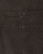Highmoor Wide leather skirt with slit (Brown)