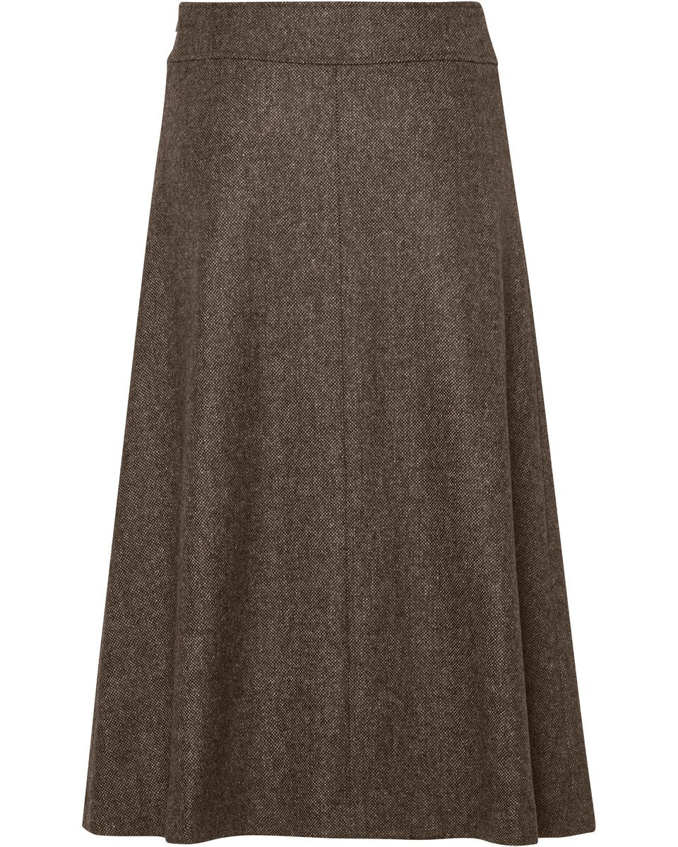 Highmoor Flared tweed skirt (Brown beige)