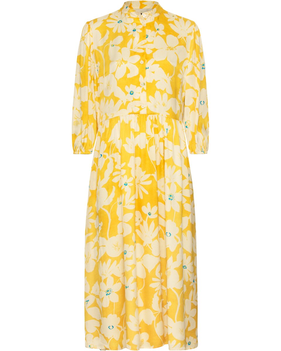 Reitmayer Floral dress with stand-up collar (White yellow)