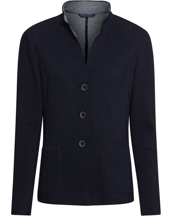 Highmoor Piqué stand-up collar jacket (Dark blue)