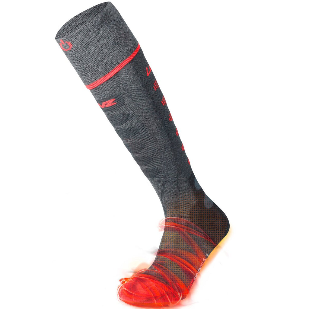 Lenz Pair of heated socks 5.1 Toe Cap® (Anthracite/red, size 35-38)