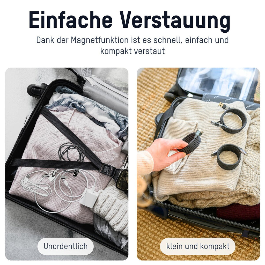 Ansmann Magnetic USB-A & USB-C charging cable