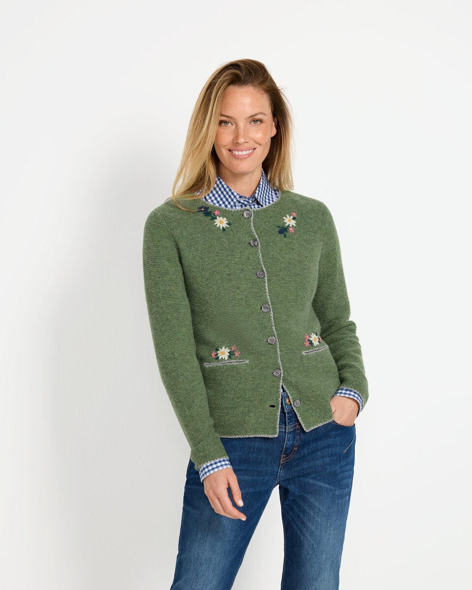 Luis Steindl Left-left cardigan with floral embroidery (Green)