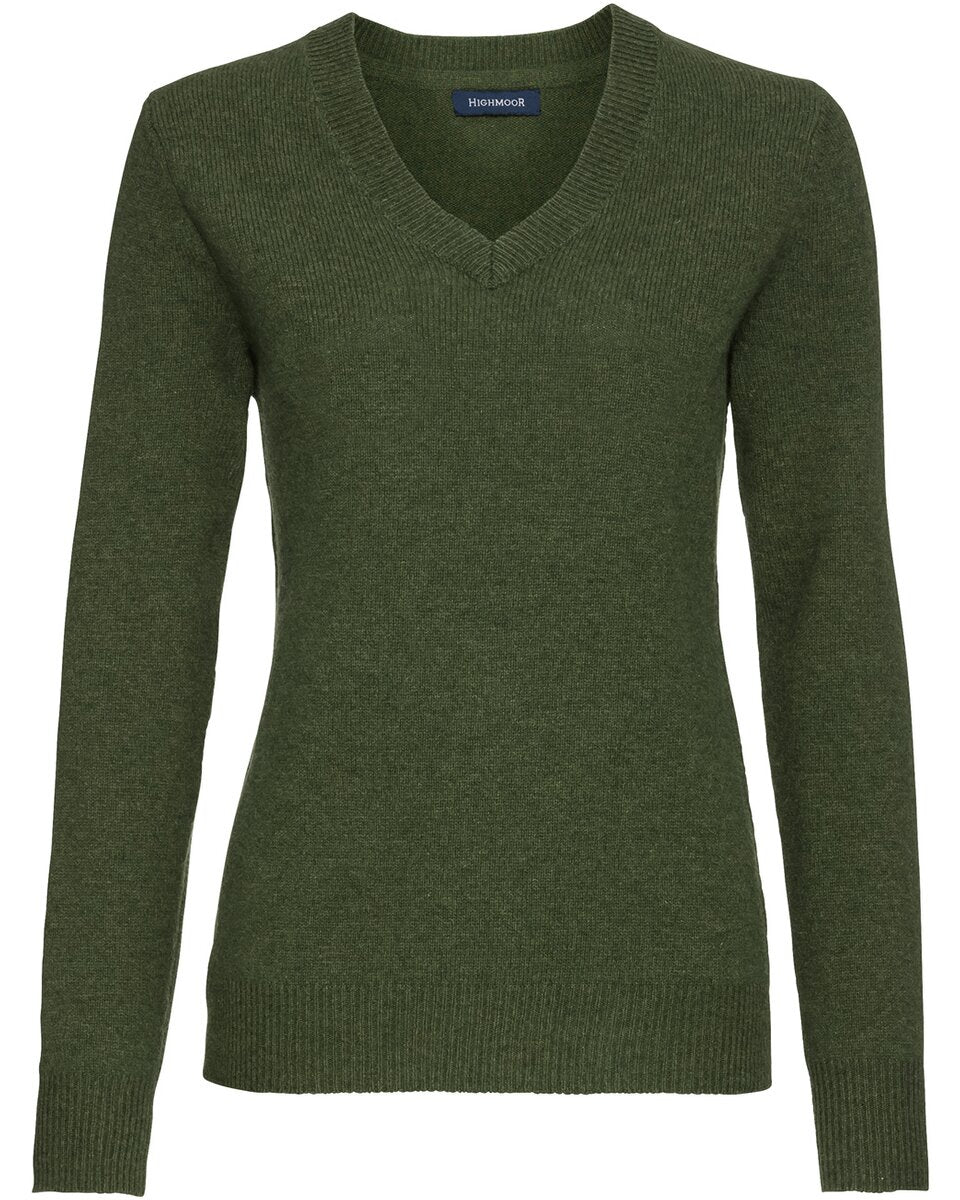 Highmoor V-neck sweater made of lambswool (Pink)