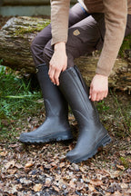 Parforce Rubber boots with zip and neoprene lining (Olive)