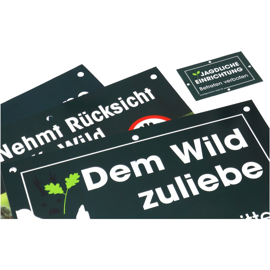 Waidgerechte Jagd Territory and hunting signs set – 20 pieces
