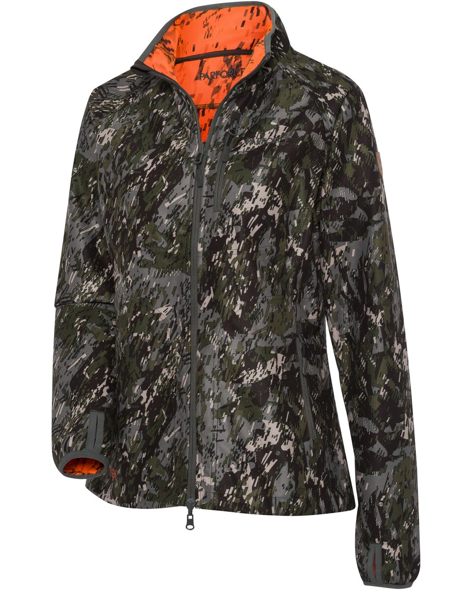 Parforce Women's reversible fleece jacket greenSphere® Signal (Olive/signal orange)
