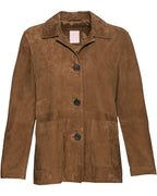 Brigitte von Schönfels Leather shirt jacket (Brown)