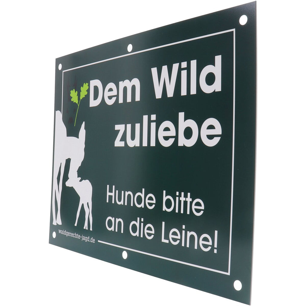 Waidgerechte Jagd Please keep dogs on a leash sign – pack of 4