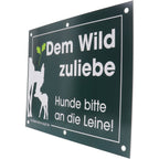 Waidgerechte Jagd Please keep dogs on a leash sign – pack of 4