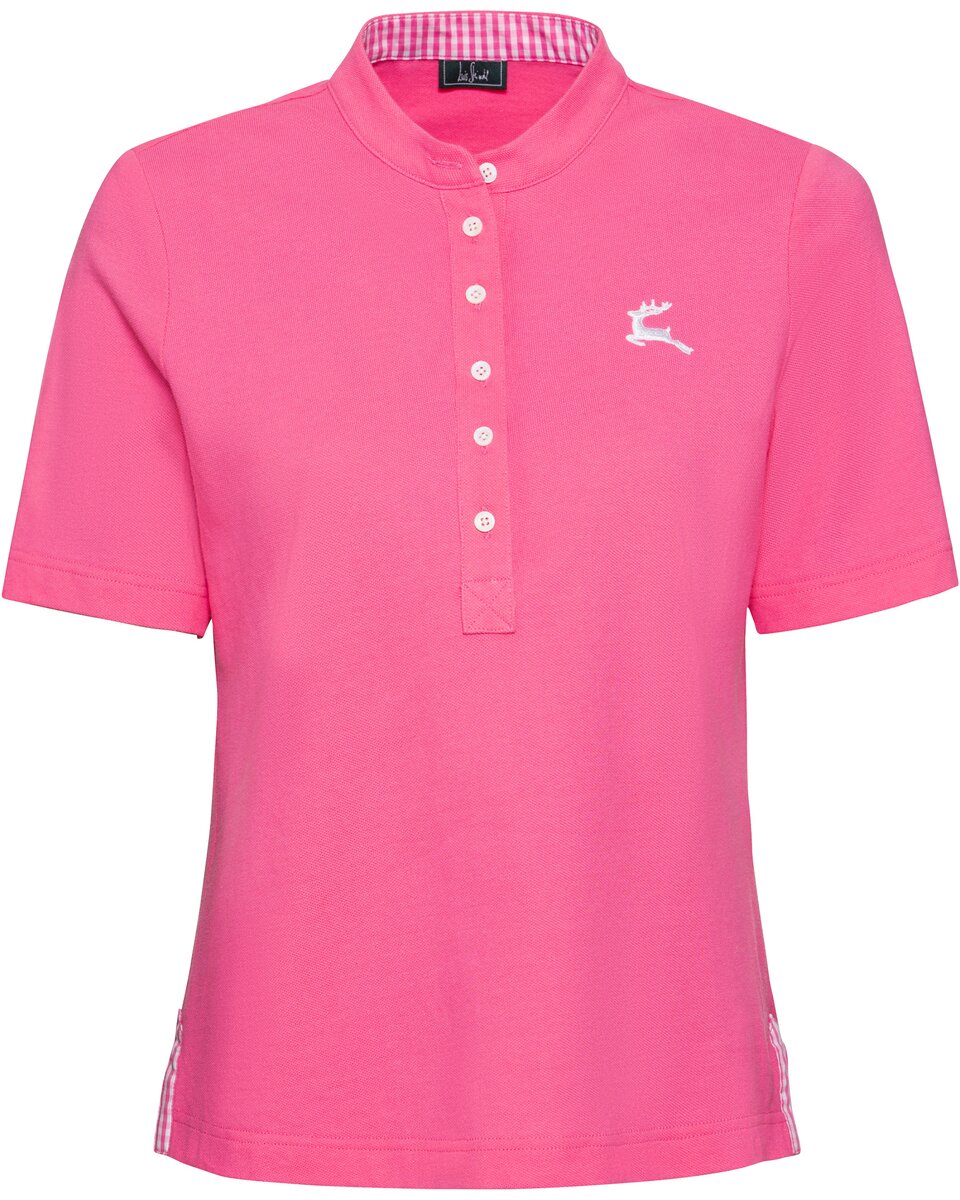 Luis Steindl Piqué shirt with gingham check details (Pink)