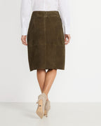 Luis Steindl Flared leather traditional skirt (Brown)