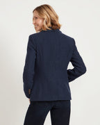Highmoor Tweed blazer with loden contrast (Dark blue/bleu)