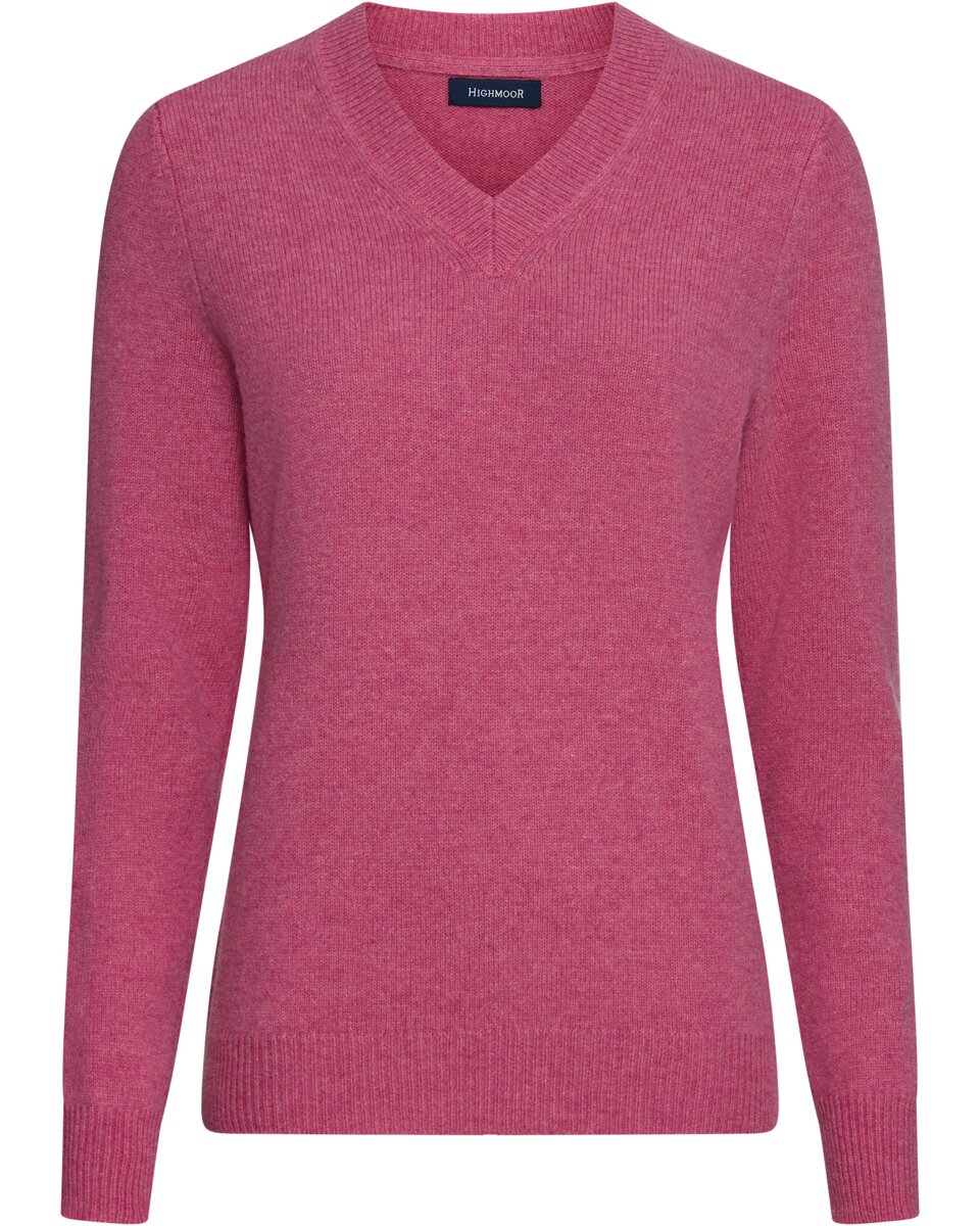 Highmoor V-neck sweater made of lambswool (Marine)