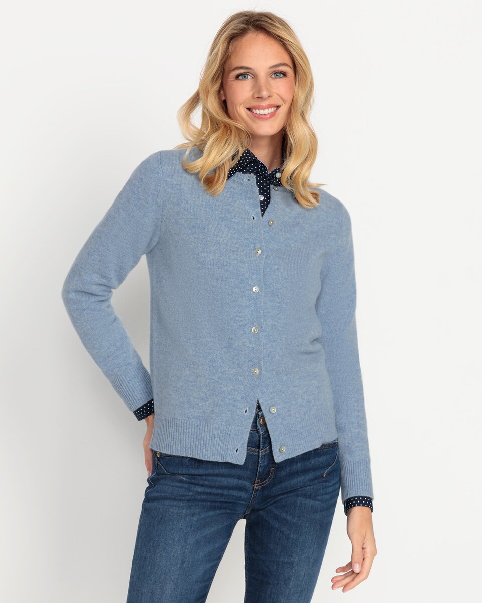Highmoor Lambswool cardigan (Bleu)