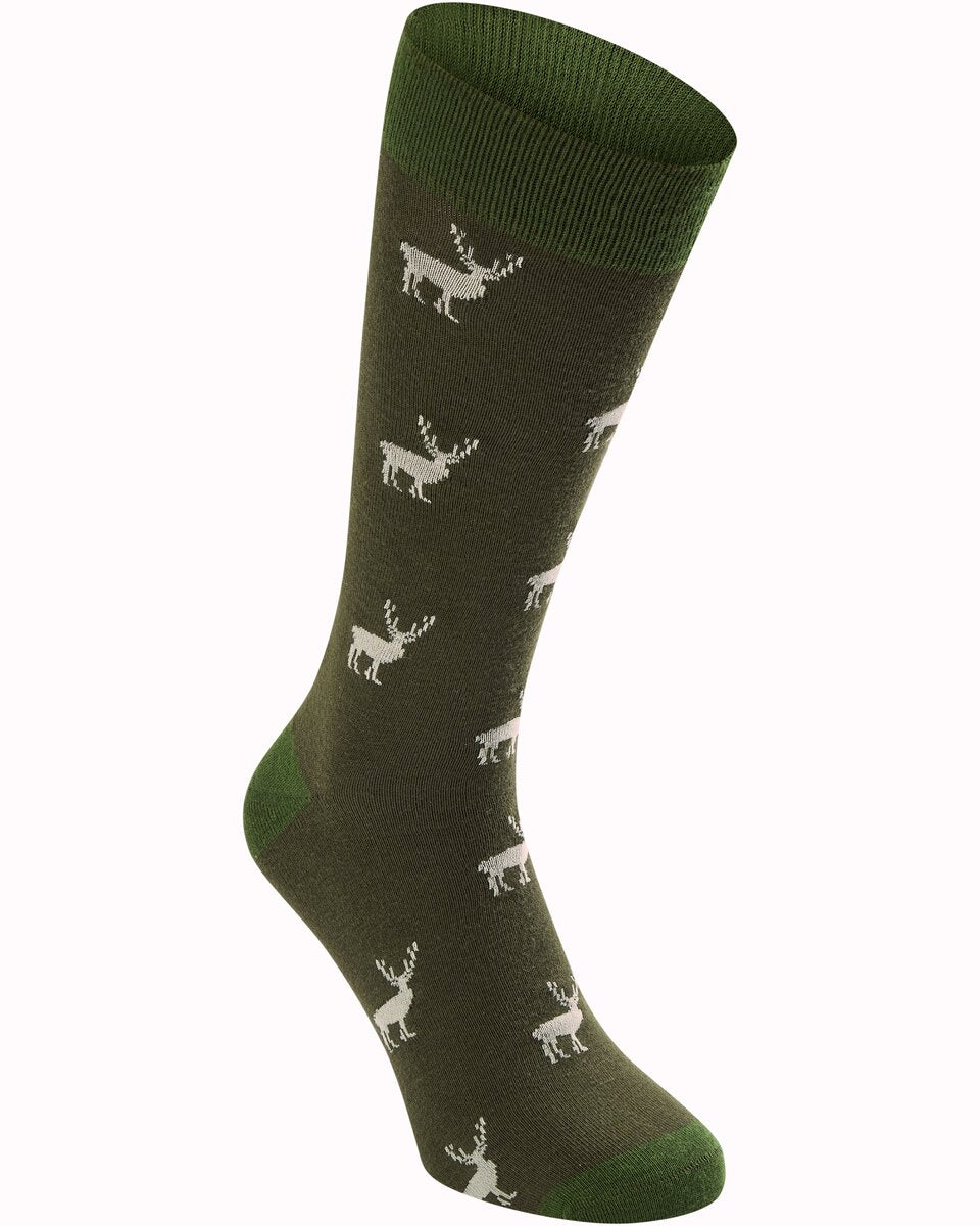 Parforce Socks with deer motif (Brown/olive)