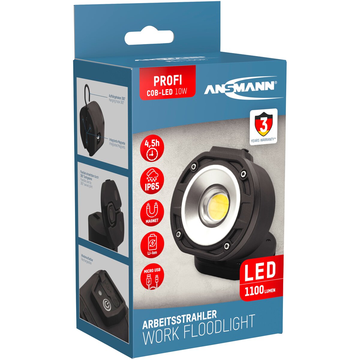 Ansmann Set - FL1100R spotlight & mini booster