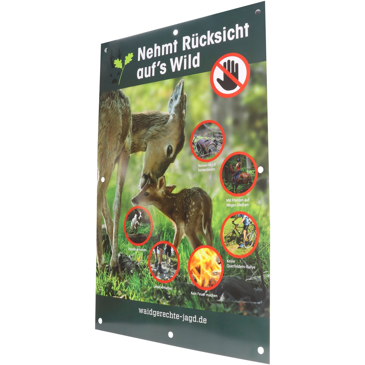 Waidgerechte Jagd Respect for wildlife sign – pack of 3