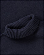 Highmoor Knitted poncho with turtleneck (Navy)
