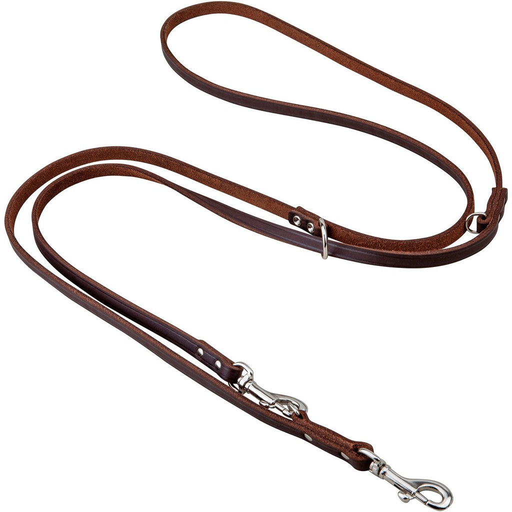 Heim Soft leash – 3-way adjustable (Width 10 mm, length 2.40 m, color brown)