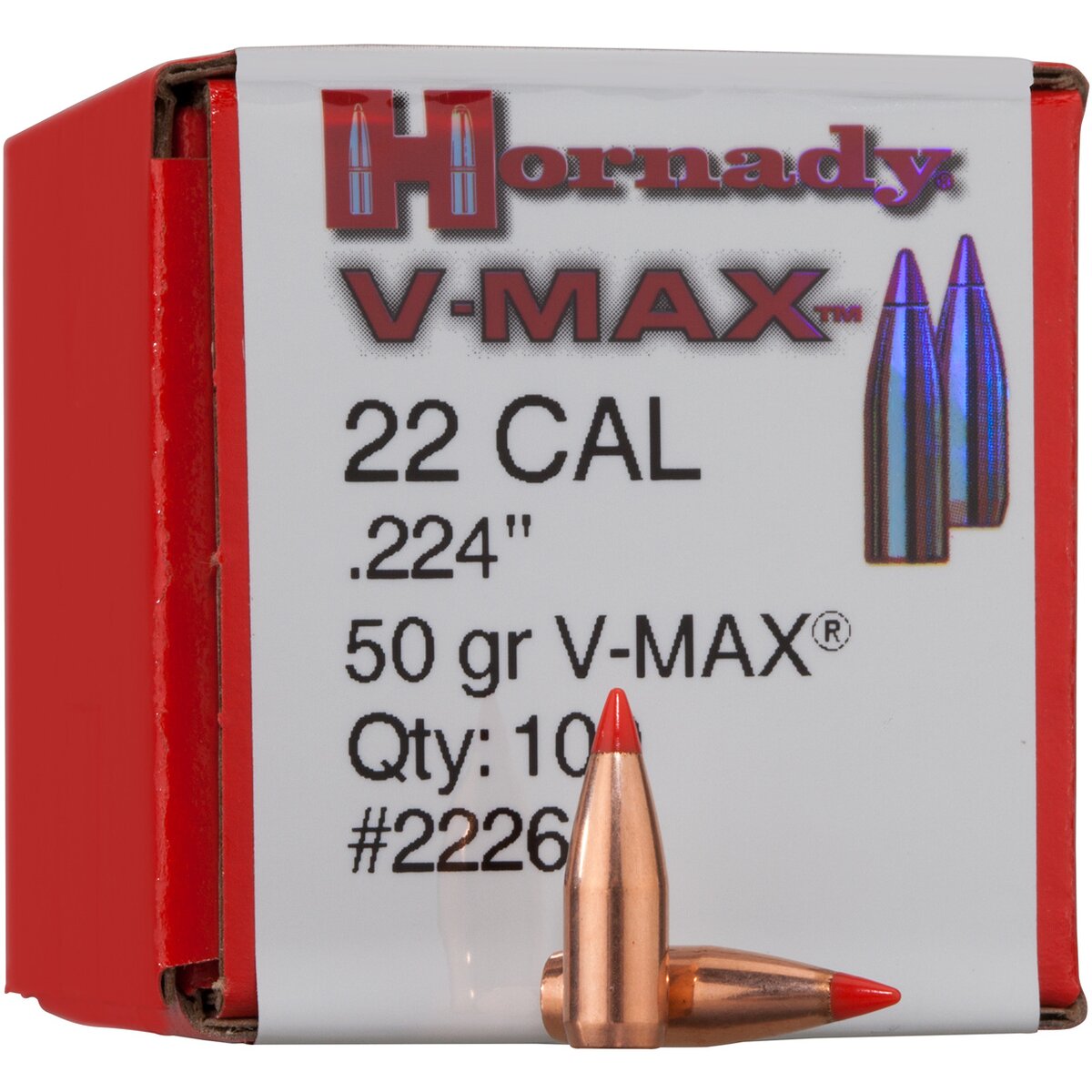 Hornady Bullets .224 3.2g/50grs. V-MAX (Caliber .224 (5.6 mm)) — Pack of 100 pcs